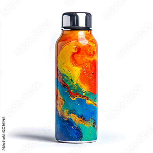 A vibrant sipper bottle is perfect for traveling, offering both style and convenience photo