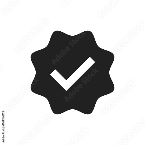 This is a simplistic yet highly effective checkmark silhouette icon that symbolizes approval and validation. It is perfectly suited for a wide range of design applications and use cases