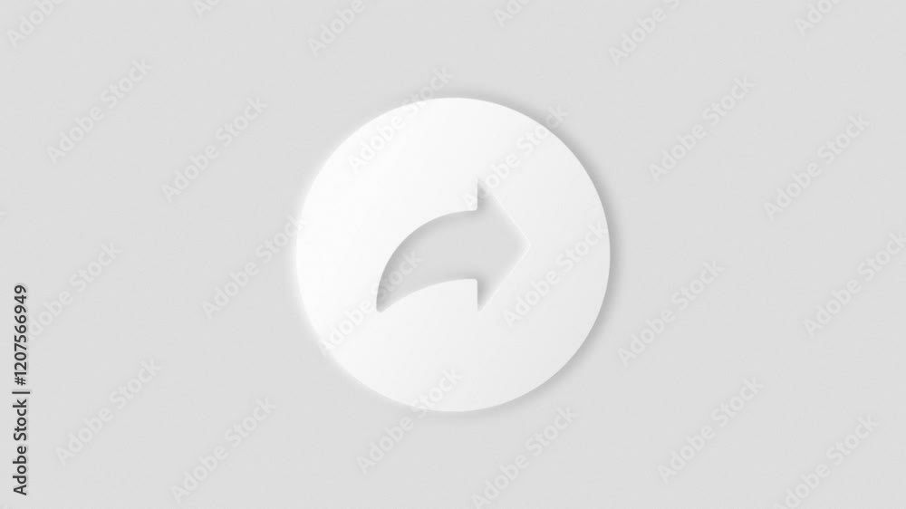 Light and dark neumorphism aesthetic, clean share icon. 4k animation, blur and shadows graphics, simple animations. Light and dark neumorphism aesthetic, clean share icon. 4k animation, blur and shadows graphics, simple animations.