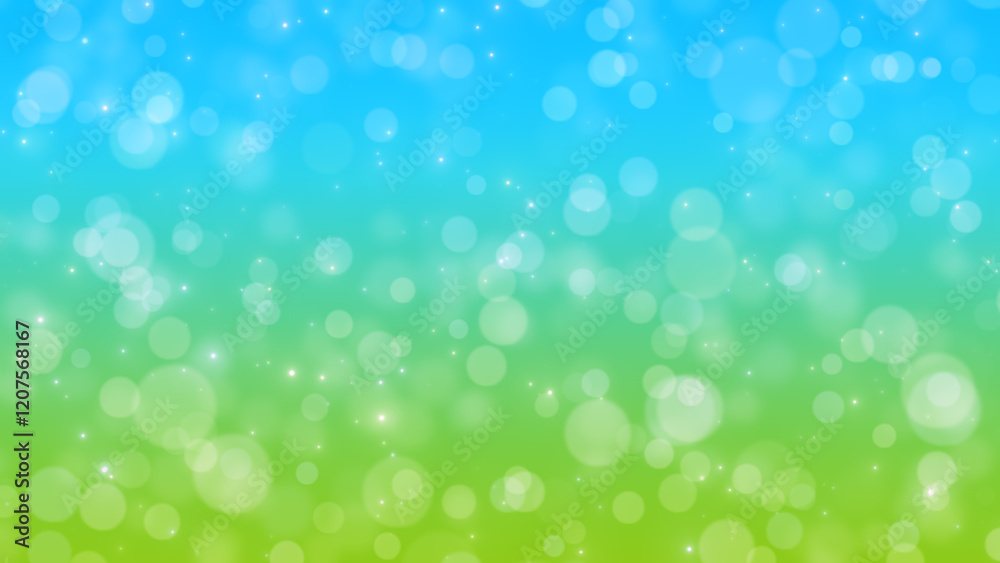 abstract spring background with bokeh lights, shiny glowing blue and green nature design element abstract spring background with bokeh lights, shiny glowing blue and green nature design element