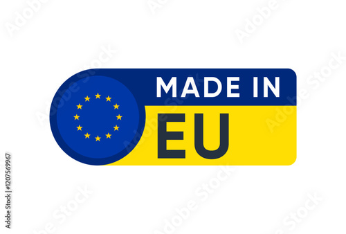 Made in EU Europe Union Label Vector Design