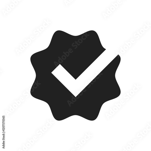 A striking silhouette checkmark icon that powerfully symbolizes approval and verification, making it ideal for various projects that require a clear and meaningful symbol of success and quality