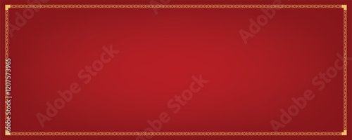 Elegant Gold Frame Red Background