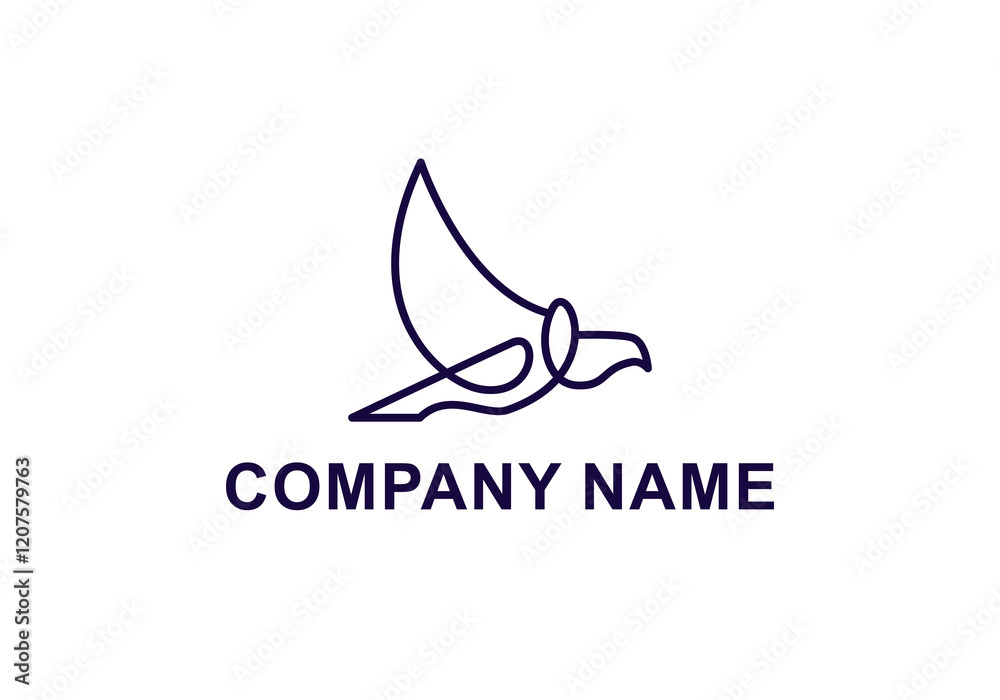 logo vector eagle minimalist line bird