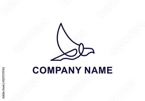 logo vector eagle minimalist line bird