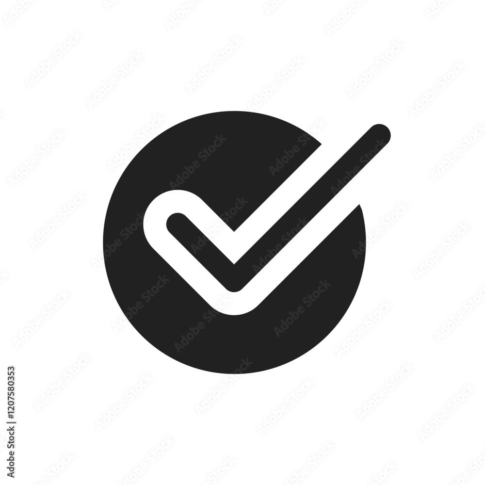 A sleek checkmark icon symbolizing approval, verification, or completion in various applications. It is perfect for designs that require a bold but simplistic approval symbol or graphic for clarity A sleek checkmark icon symbolizing approval, verification, or completion in various applications. It is perfect for designs that require a bold but simplistic approval symbol or graphic for clarity