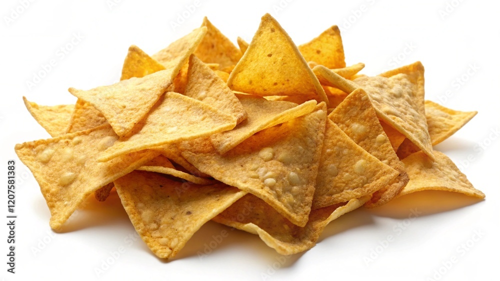 Tortilla chips isolated on transparent or white background background, png
