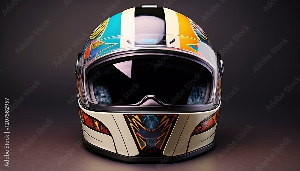 Fototapeta premium F1 racing Helmet mockup. Generated image