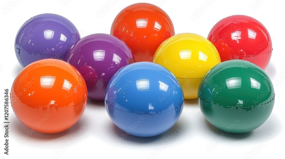 Colorful Shiny Balls on White Background Colorful Shiny Balls on White Background