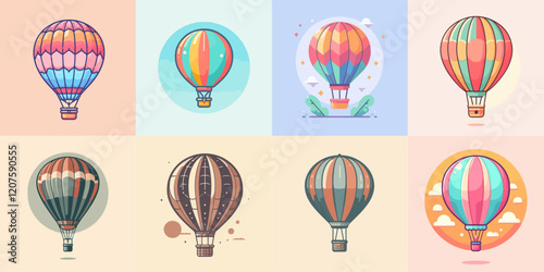 collection of air balloon illustration