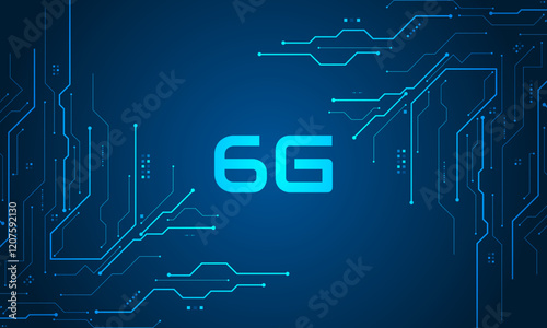 concept of technology 6G mobile network , New generation telecommunication, high-speed mobile Internet,	
