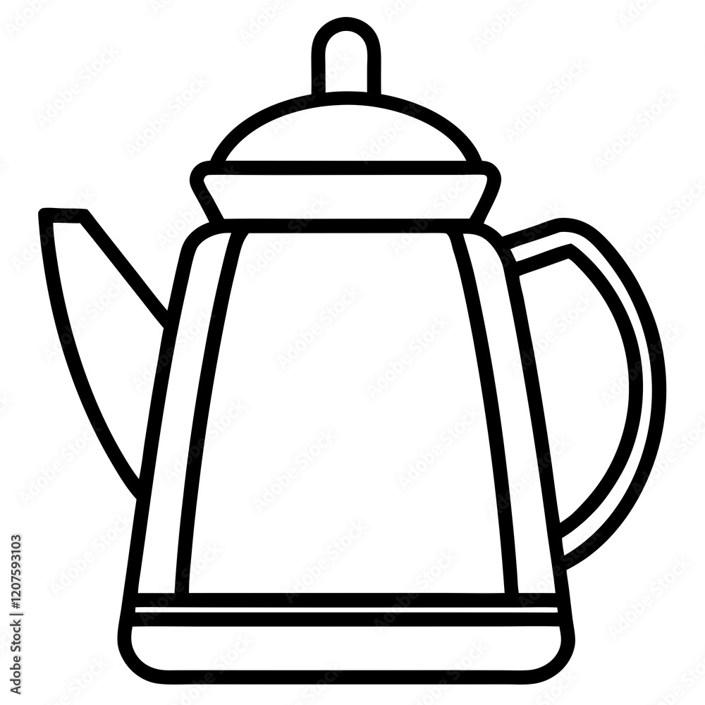 Fototapeta premium Vector Kettle Outline Design