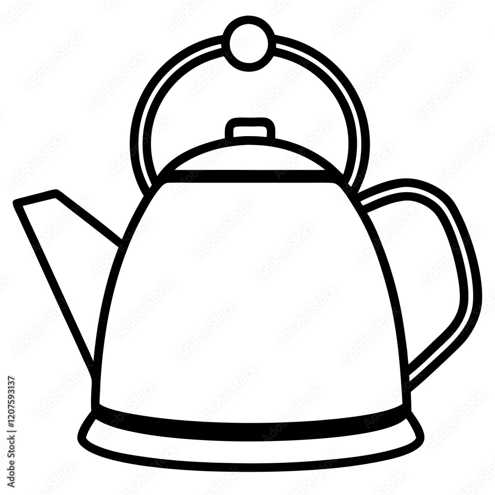 Vector Kettle Outline Design Vector Kettle Outline Design