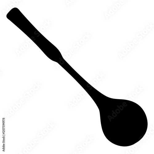 Silhouette of a Wooden Spoon: A simple yet elegant silhouette of a wooden spoon, perfect for culinary or kitchen-themed designs. The minimalist style lends itself to various applications. 