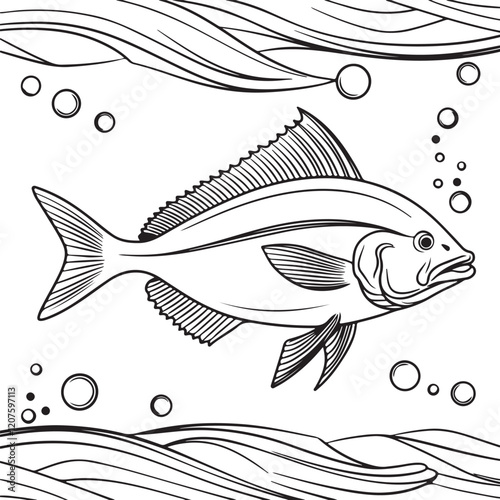 swordfish coloring page for children.