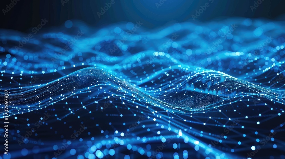 Futuristic Blue Waves: A Visual Representation of Data Flow and Connectivity Futuristic Blue Waves: A Visual Representation of Data Flow and Connectivity