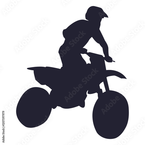 Motocross Silhouette: A dynamic silhouette of a motocross rider in action, showcasing the thrill and adrenaline of off-road racing.