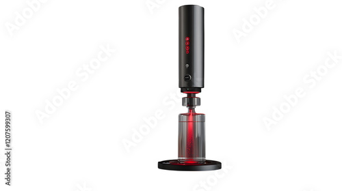 A high-quality water purifier with a sleek design and filter indicators, centered on a transparent background for a minimalist visual impact 