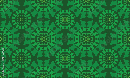 The fabric pattern is triangle in beautiful and arrange in a circle, vector, interlocking patterns, background with stripes, abstract blue background