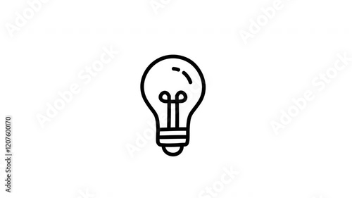 idea bulb Hand-drawn icon animation. Scribble Animation Doodle effect.