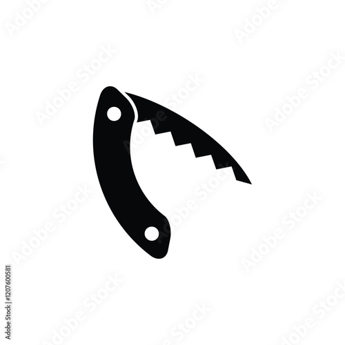 simple black and white folding saw icon