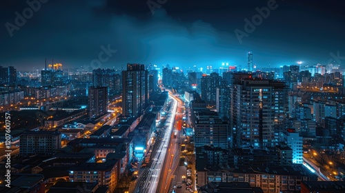 Wallpaper Mural Stunning Nightscape of a Vibrant Urban City Skyline Torontodigital.ca