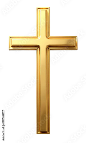 Gold cross on a transparent background photo