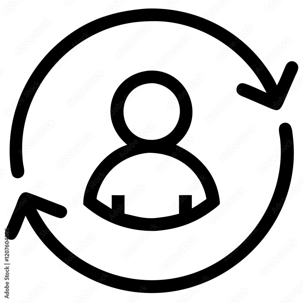 Business icon representing user engagement and feedback loop in marketing and communication