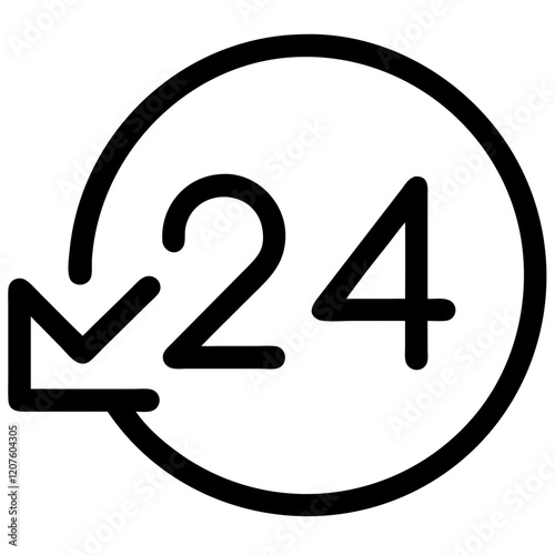 24/7 service icon symbolizing round-the-clock availability in business and customer support
