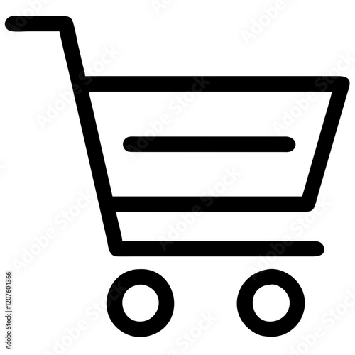 Shopping cart icon symbolizing retail and e-commerce for website and mobile application interfaces