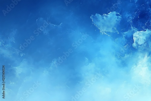 Blue sky, fluffy clouds, sunlight, background, design