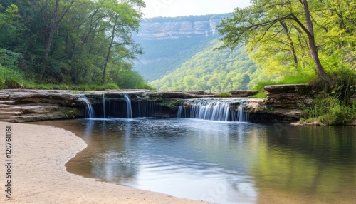 Aerial view showcasing an untouched forest reserve's pristine trails, ideal for ecotourism and nature enthusiasts Discover scenic landscapes, lush greenery, tranquil waterfalls, and serene hiking
