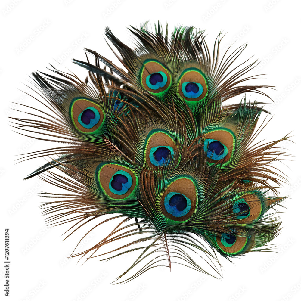 Obraz premium Vibrant Peacock Feathers Displaying Eye-Catching Patterns