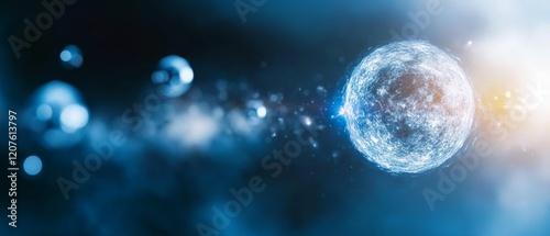 Wallpaper Mural Cosmic zero-gravity chamber filled with floating futuristic devices glowing softly while cosmic backdrops of nebulae and galaxies add stunning depth Torontodigital.ca