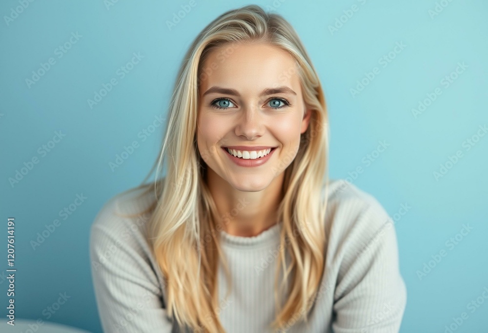 Blond female portrait with a warm and gentle expression Blond female portrait with a warm and gentle expression