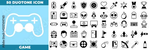 Game Duotone Editable Icons set