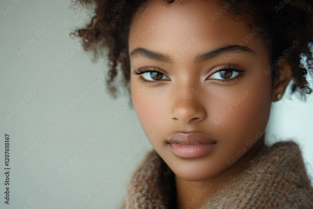 Young model posing with flawless skin and natural makeup Young model posing with flawless skin and natural makeup