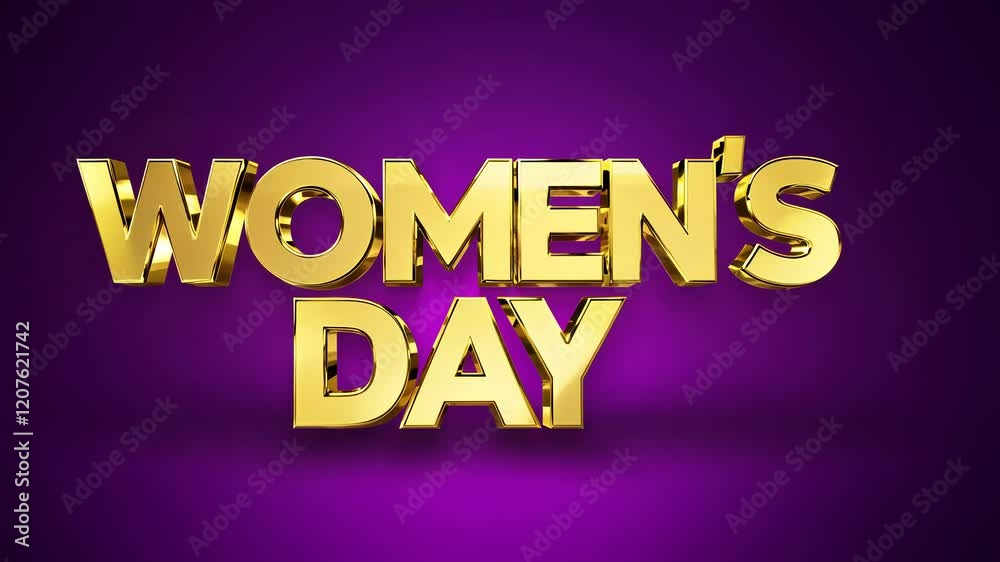 Elegant golden script text '8 March Women's Day' on a glowing purple background. A stylish tribute to celebrate Women's Day. rights, strength, no people, eight, invitation, marketing, females, ad Elegant golden script text '8 March Women's Day' on a glowing purple background. A stylish tribute to celebrate Women's Day. rights, strength, no people, eight, invitation, marketing, females, ad