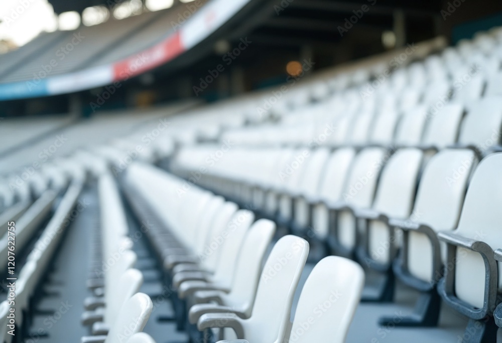 White tribunes. seats of tribune on sport stadium. empty outdoor arena. concept of fans. chairs for audience. cultural environment concept. color and symmetry. empty seats. modern stadium White tribunes. seats of tribune on sport stadium. empty outdoor arena. concept of fans. chairs for audience. cultural environment concept. color and symmetry. empty seats. modern stadium