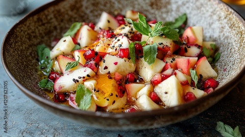 Apple and Pomegranate Salad with Honey Dressing