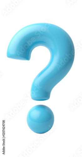 Light blue question mark on transparent background