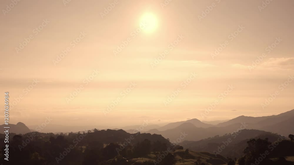 Golden Hour Over Mountain Range Sunrise - Murillo, Tolima, Colombia Golden Hour Over Mountain Range Sunrise - Murillo, Tolima, Colombia