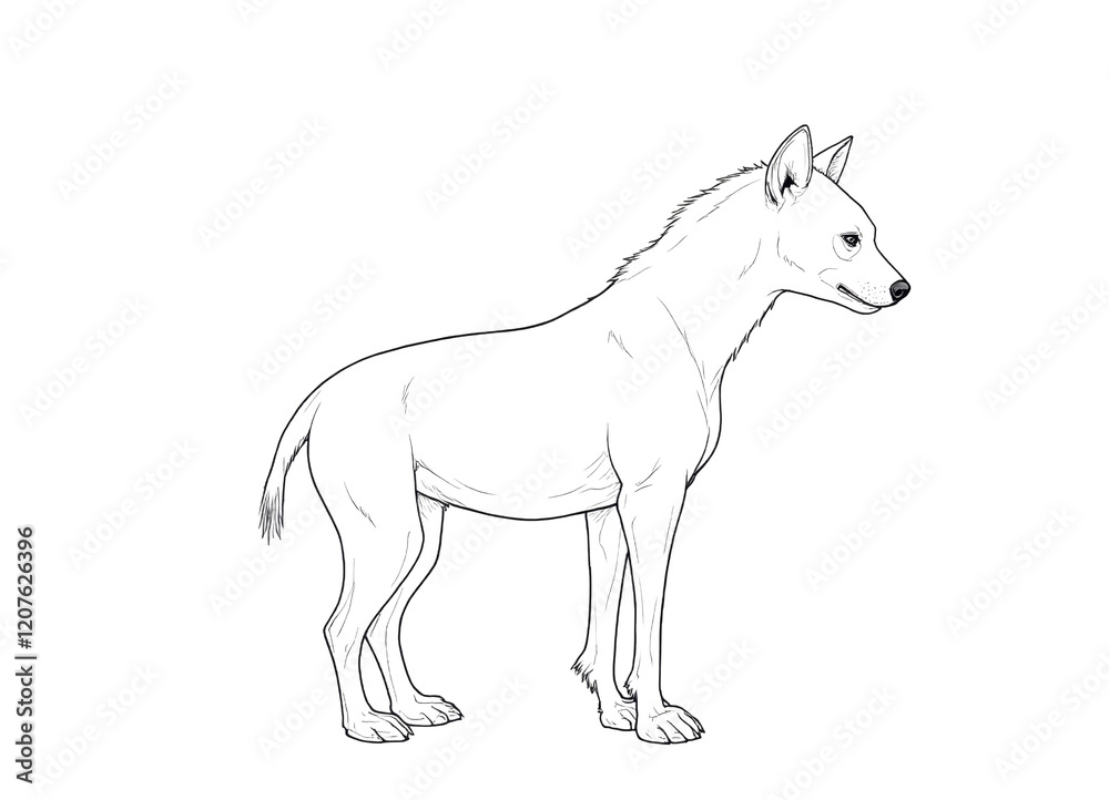Line drawing of four-legged animal standing with transparent background Line drawing of four-legged animal standing with transparent background