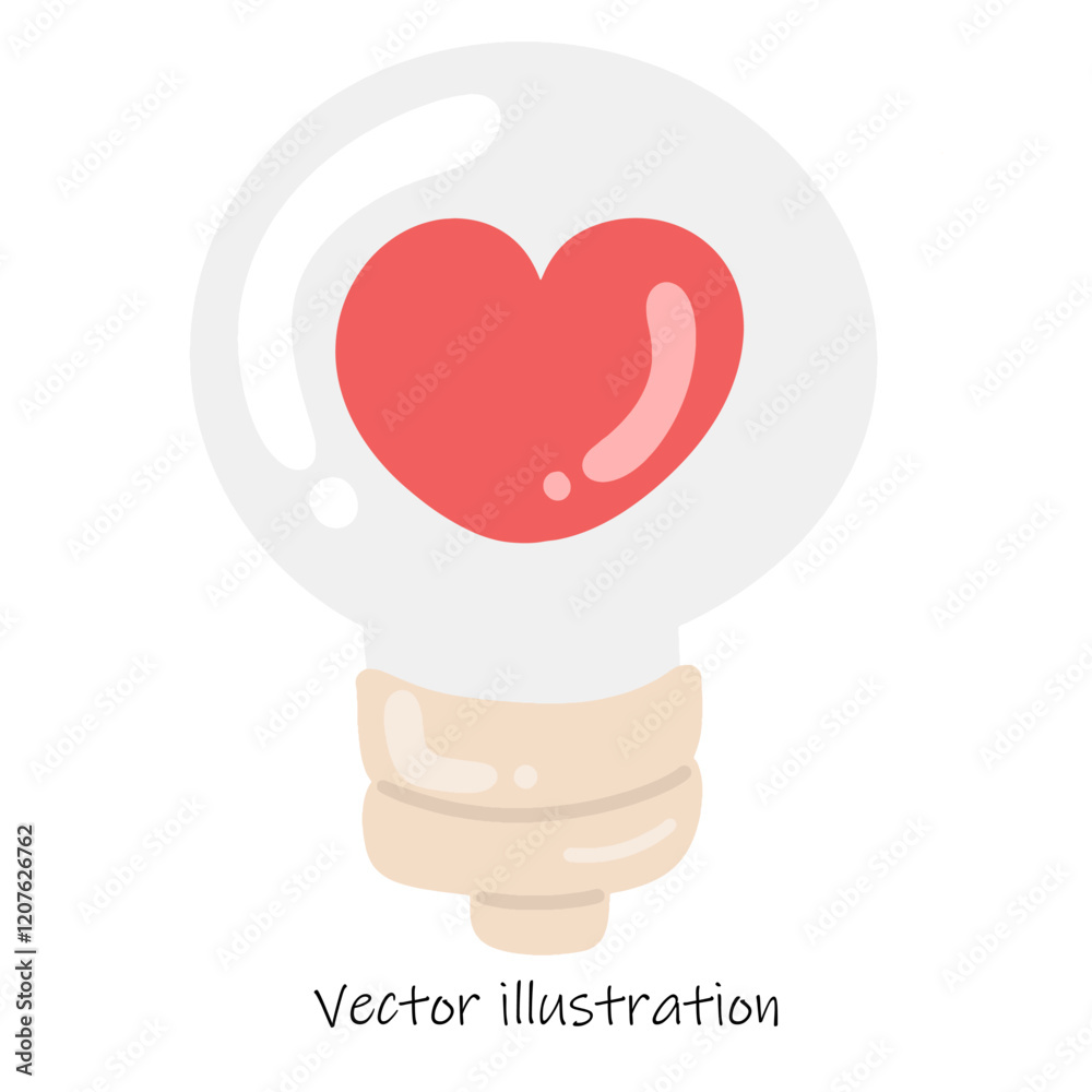 A light bulb with a heart-shaped filament. A light bulb with a heart-shaped filament.
