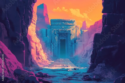 An Ancient Stone Structure in a Desert Canyon