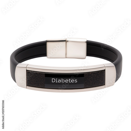 Diabetes awareness bracelet modern design health focus transparent background close-up view lifestyle concept photo