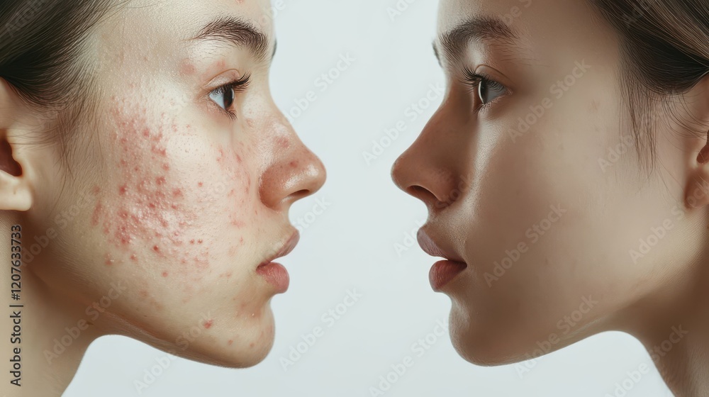 Comparison of Acne-Affected Skin Before and After Treatment Comparison of Acne-Affected Skin Before and After Treatment
