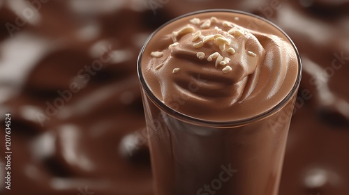 chocolate mousse in a glass detailed texture