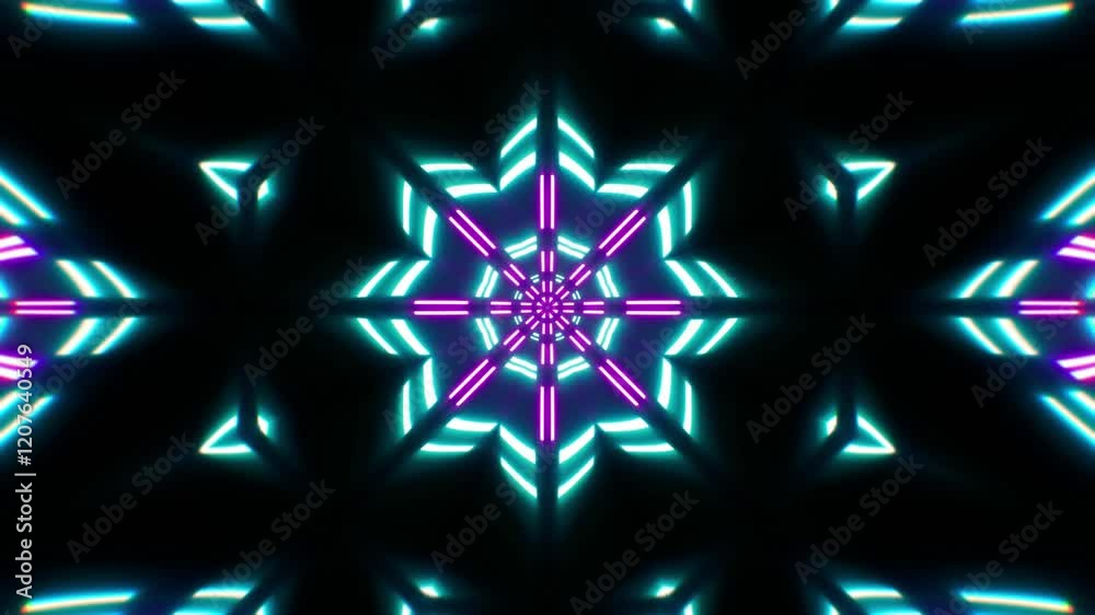 Kaleidoscopic VJ Lights Loop Background