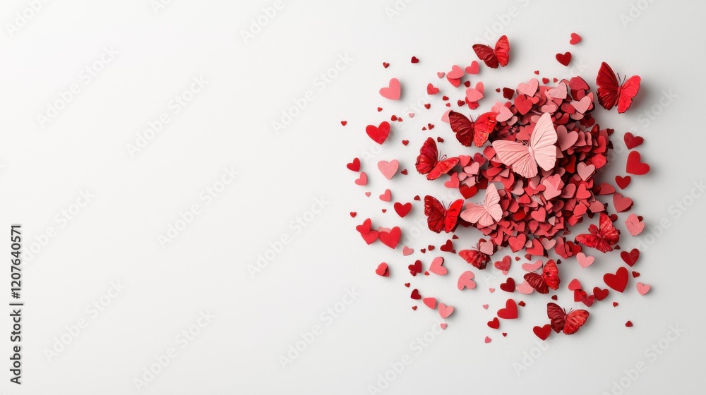 Romantic butterflies in heart shapes for valentine's day display Romantic butterflies in heart shapes for valentine's day display